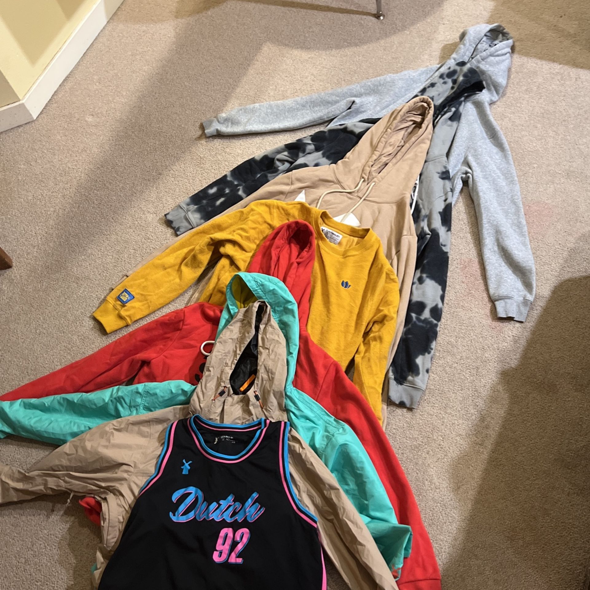 Dutch brothers appeal. Dutch Bros Jackets, hoodies. 2 full zips, windbreakers, comfy hoodies.
