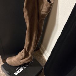 Thigh High Taupe Colored Women Boots