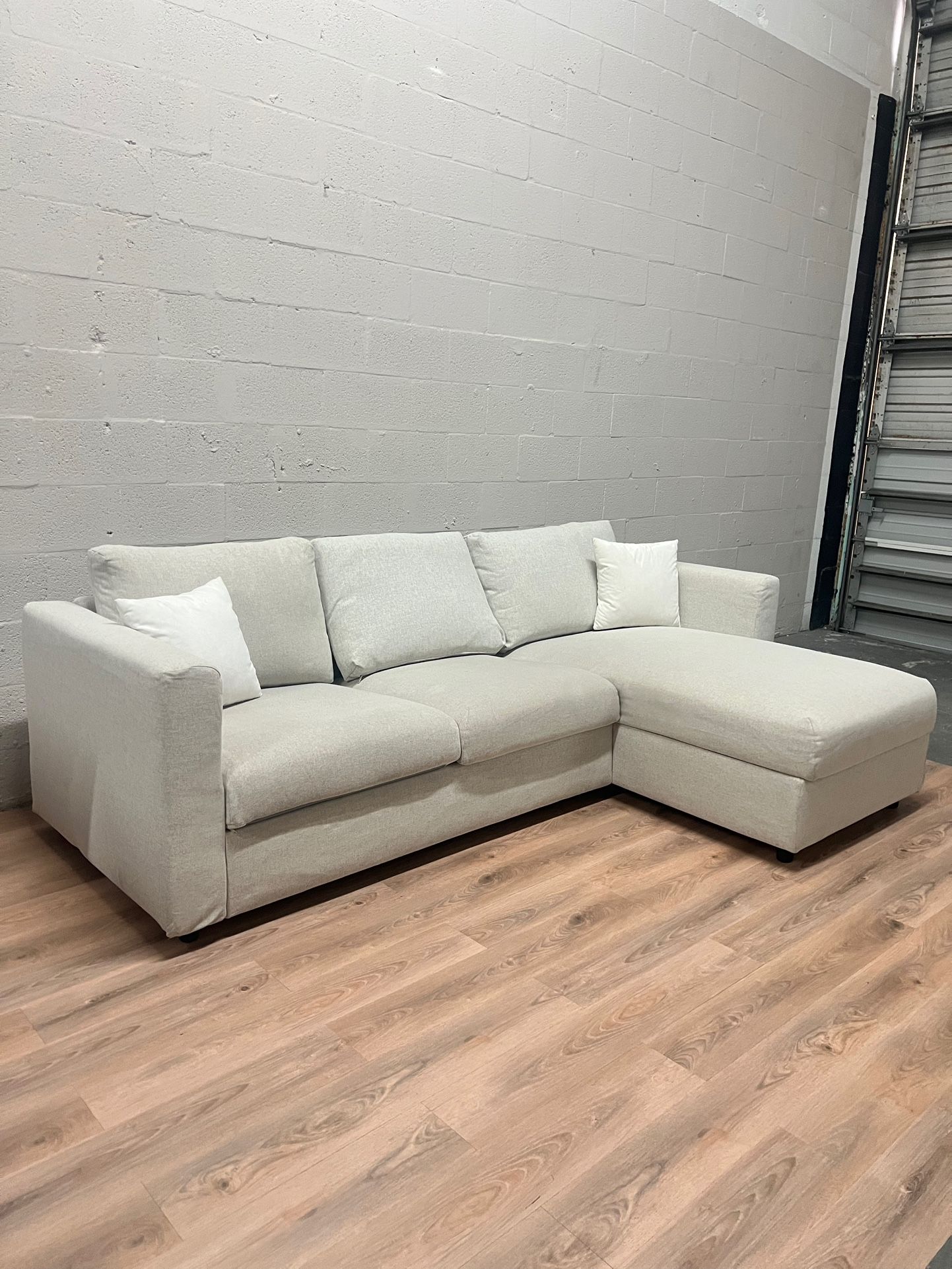 Beige Sectional With Storage