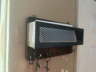 Wooden key and mail holder