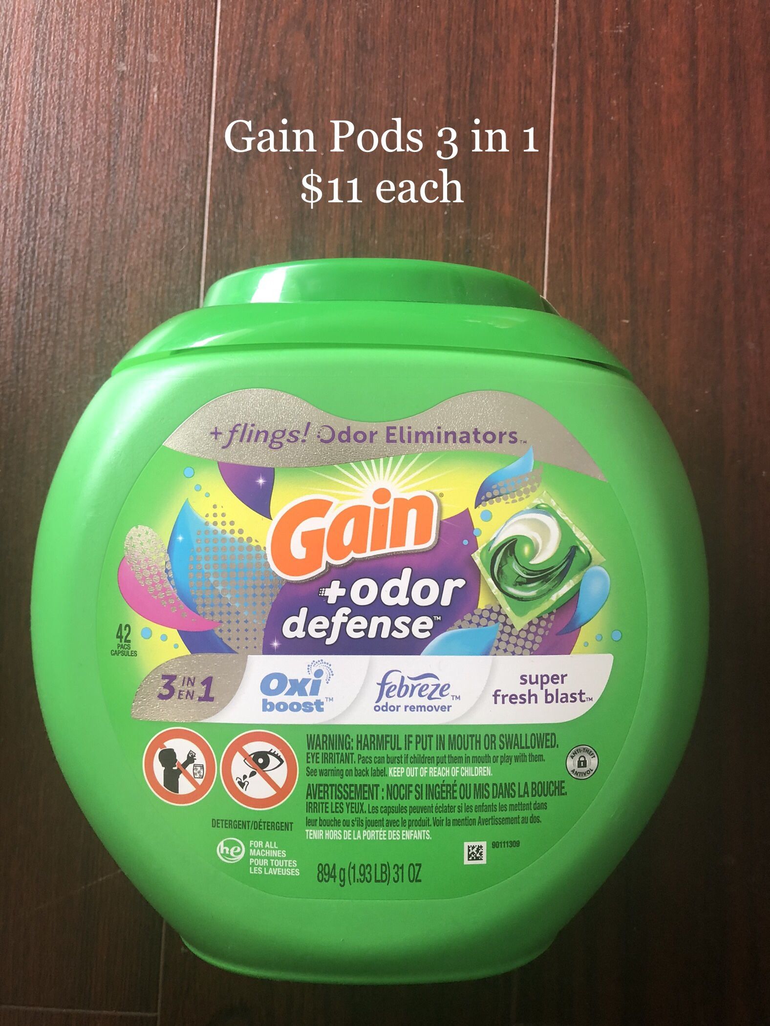 Gain Pods 3 In 1 (42 Ct) $11 Each