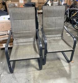 $65 for 2 Newly Assembled Patio Dining Chairs Set Outdoor Padded Textilene Patio Chairs