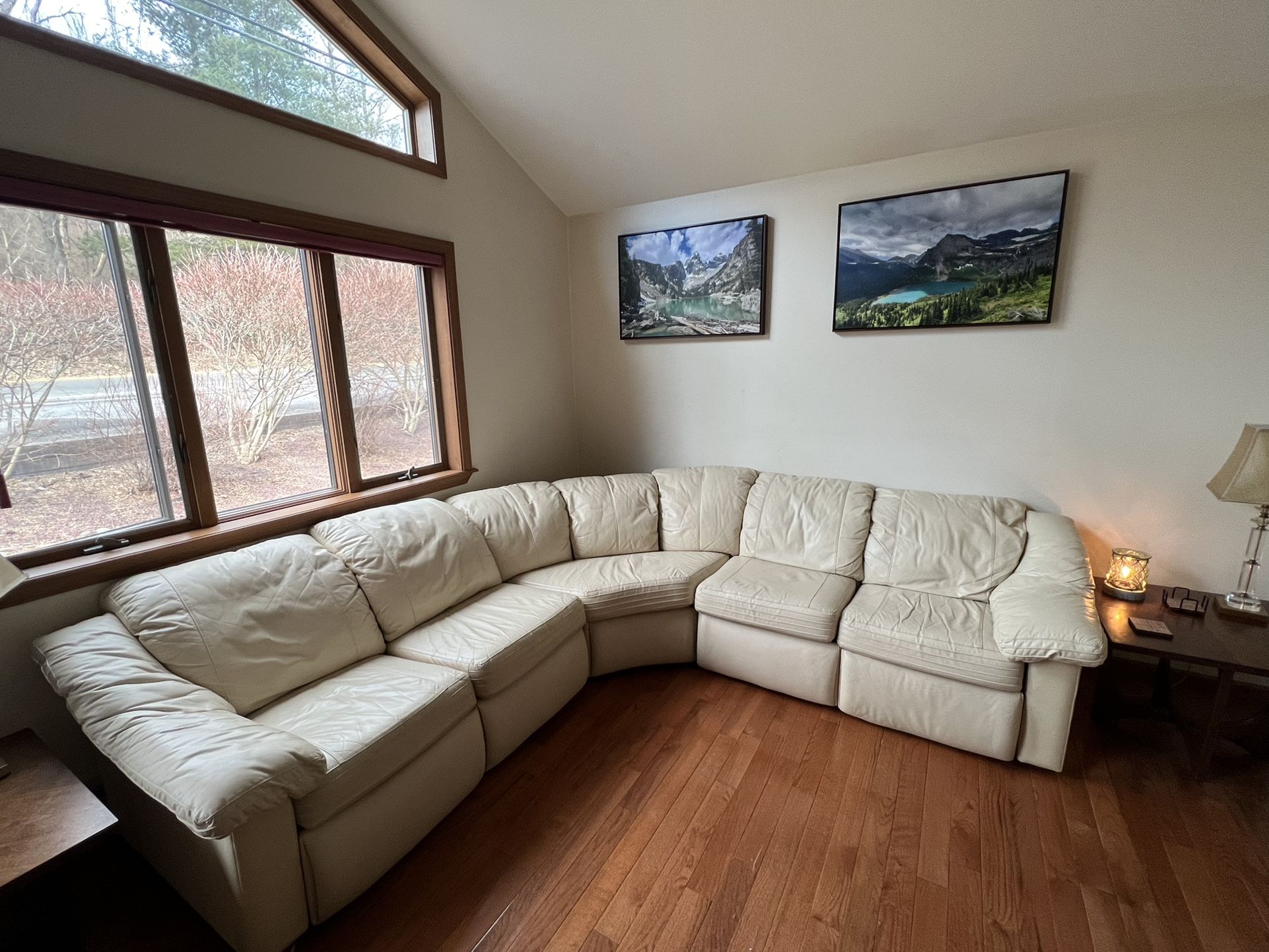 White Leather Sectional