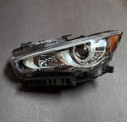 Left Driver Side Infiniti 2014-2022 Q50 Headlight Assembly w/LED DRL Headlamp 