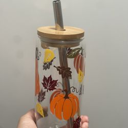 Fall Theme Boba Beer Can