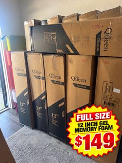Full size  12" Gel Memory Foam Mattress – Full