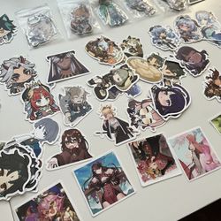 5 Genshin Impact Keychains And Stickers 