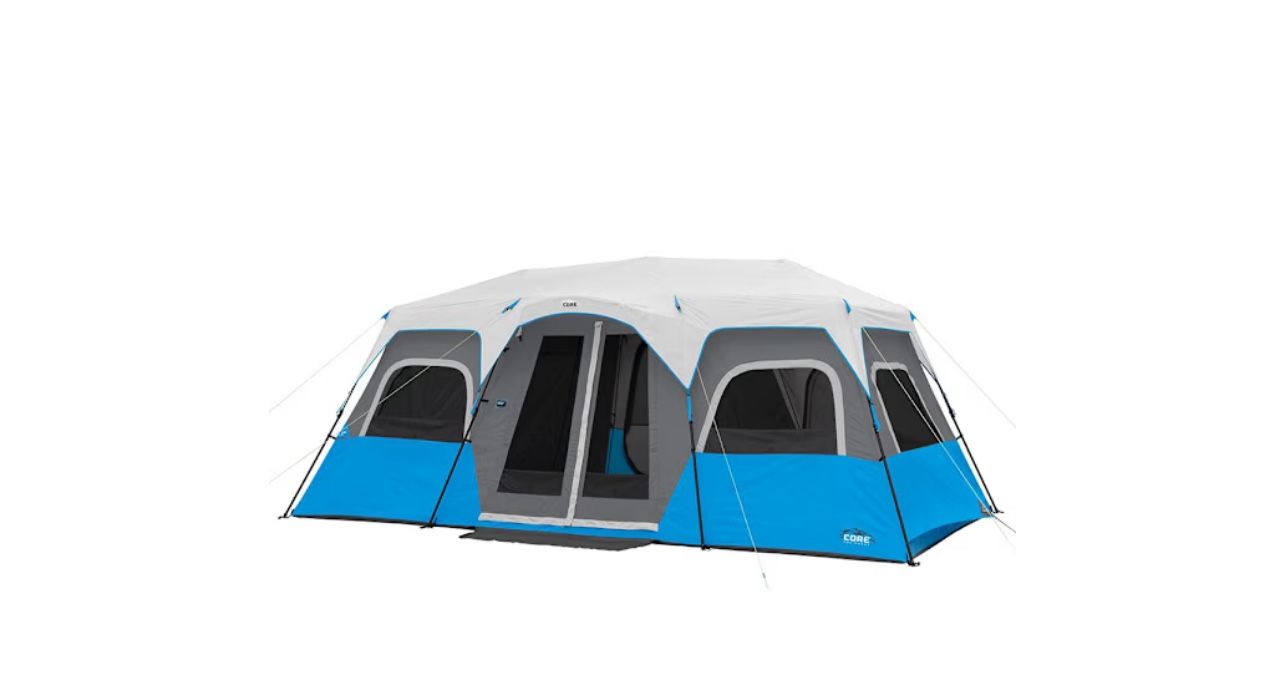 Core Equipment 12-Person 3-Room Lighted Instant Cabin Tent