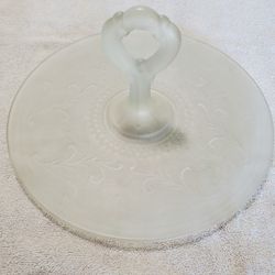 Tiara Glassware - Frosted 12 inch Serving Tray.