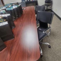 Office long Table With 3 Chairs 