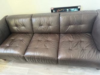 Dark Brown Leather Couch