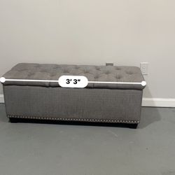 Grey Storage Ottoman 
