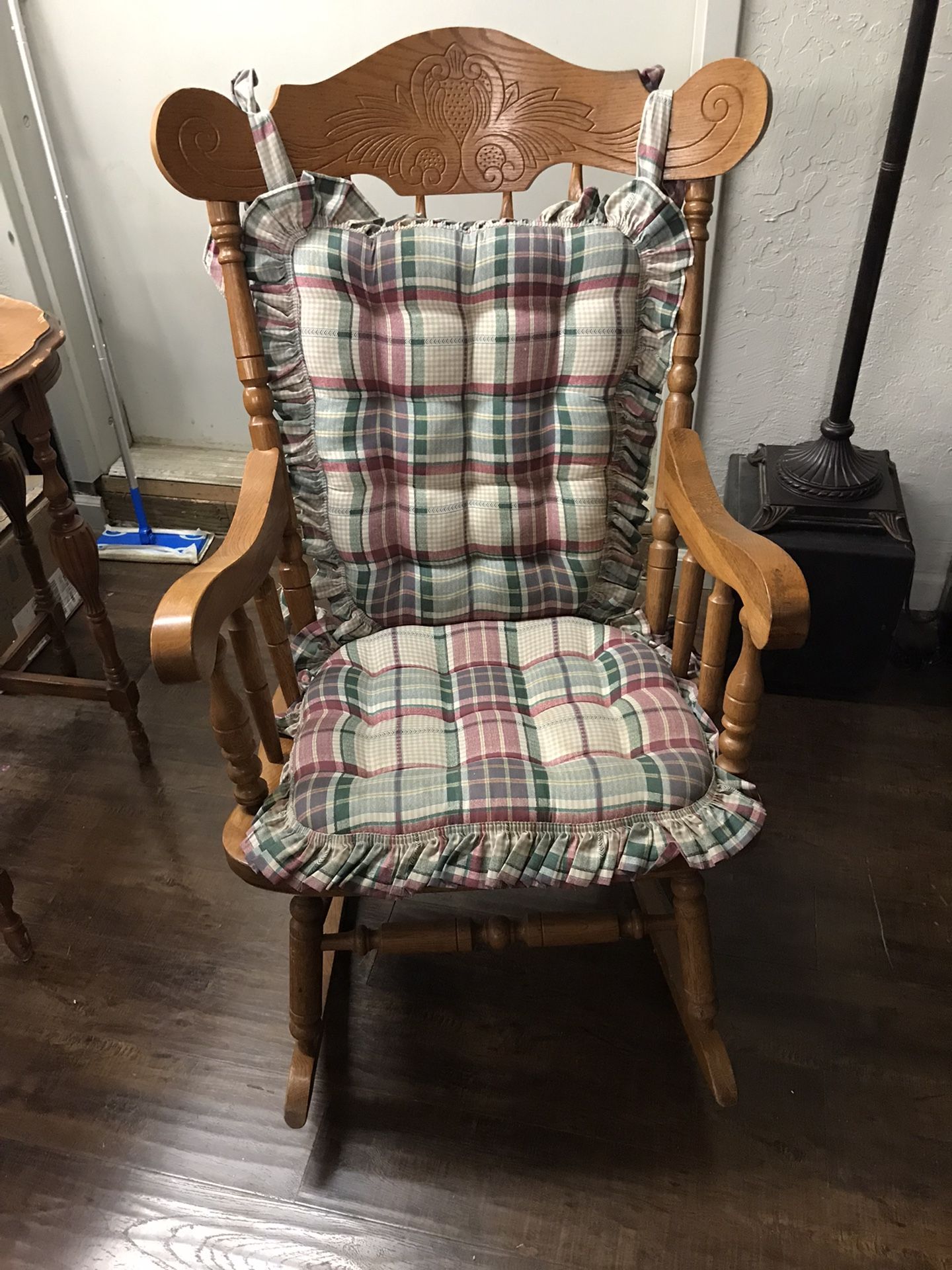 Wood Rocker Chair Nice With Cushions 