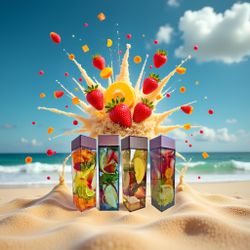 GIANT GOODS 15oz Multicolor Square Bpa Free Plastic Water Bottles 4pk