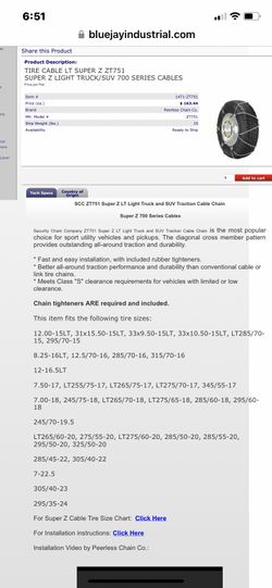 zt51 snow chains, for bigger rims
