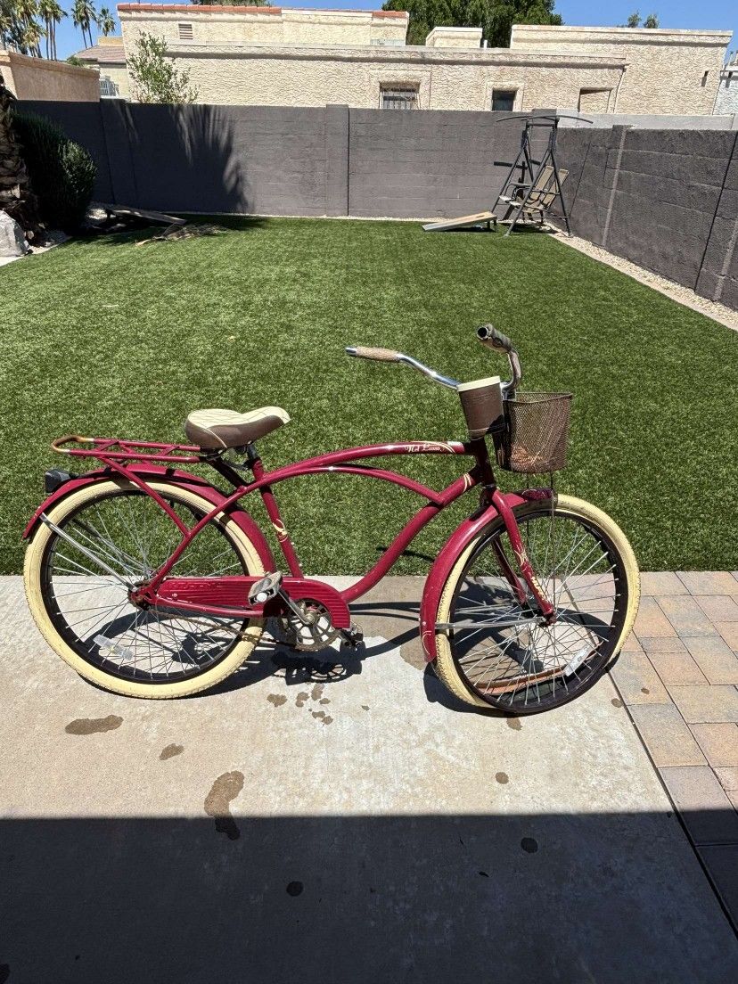 Red/White Cruiser Bike