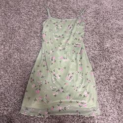 Light Green Floral Dress Size S