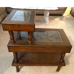 Chinese Teak Carved End Table