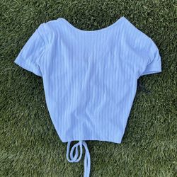 Faded Rose Blue Crop Top