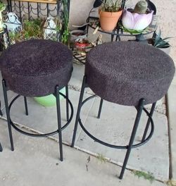 Set of 2 Metal Bar Stools