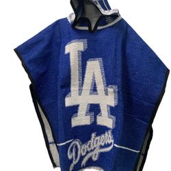 LA Dodgers Poncho Serape With Hoodie One Size Fits All 