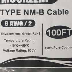 Mookeerf Cable 8awg/2 100 Ft 100% Cooper 