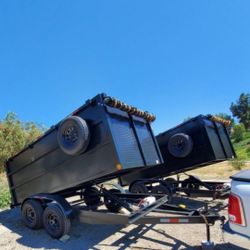 BRAND NEW DUMP TRAILER 8X12X4 12,000 LBS HYDRAULIC SYSTEM ROLLING TARP AND SPARE TIRE LED LIGHTS TITLE IN HAND READY FOR WORK FOR ANY QUESTION TEXT ME