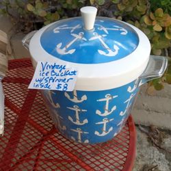 VINTAGE NAUTICAL ICE BUCKET WITH SPINNER 