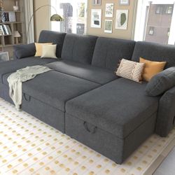Sofa With Converted Bed and 2 Large storage Plus Side Pocket 