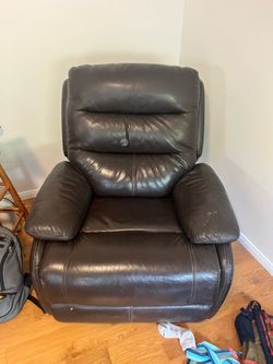 Leather recliner has some wear