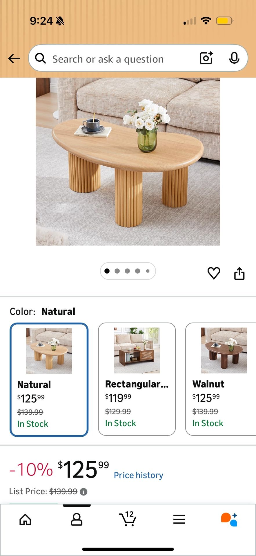 Brand New Coffee Table Already Assembled