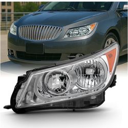 AKKON - For [Left Driver Side] 2010 2011 2012 2013 Buick LaCrosse Halogen Chrome Headlight