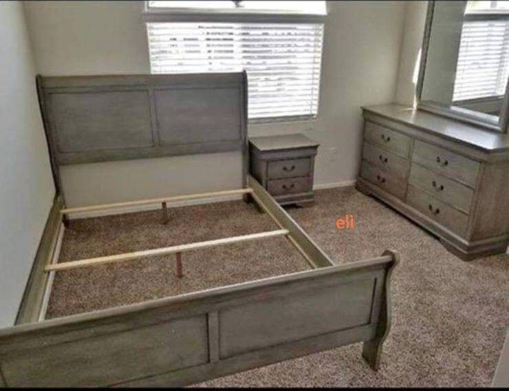 Gray Sleigh Bedroomset/dresser,mirror,nightstand, Bed/ Queen,full,twin,king Size Available