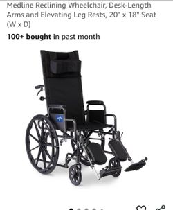Brand new. Never used.  Medline wheelchair 20-  Inc seat