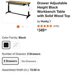 72in Husky work bench with two drawers