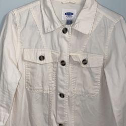 Cream Colored Old Navy Denim Jacket