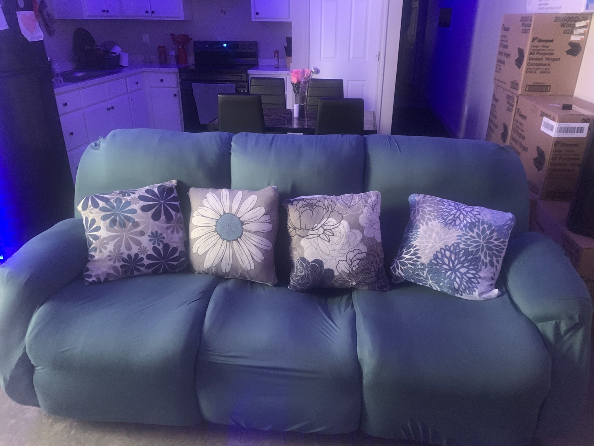 Reclining Couch With Reclining 2 Seat Set