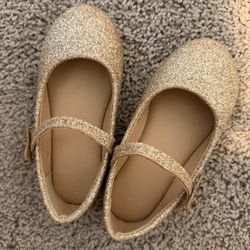 Kid’s Gold Flats, Size 7C, Worn Once!