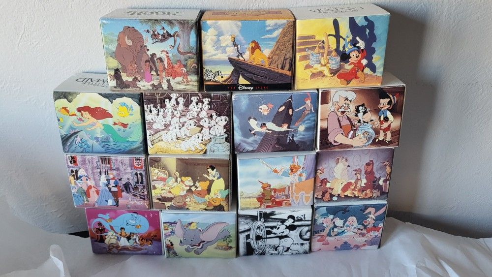 Vintage Walt Disney Classics Animated Movie Mugs With Boxes Lot Of 15