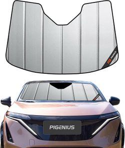 Pigenius Windshield Sunshade for Nissan Ariya 2023-2025 SUV Premium Grey Leather