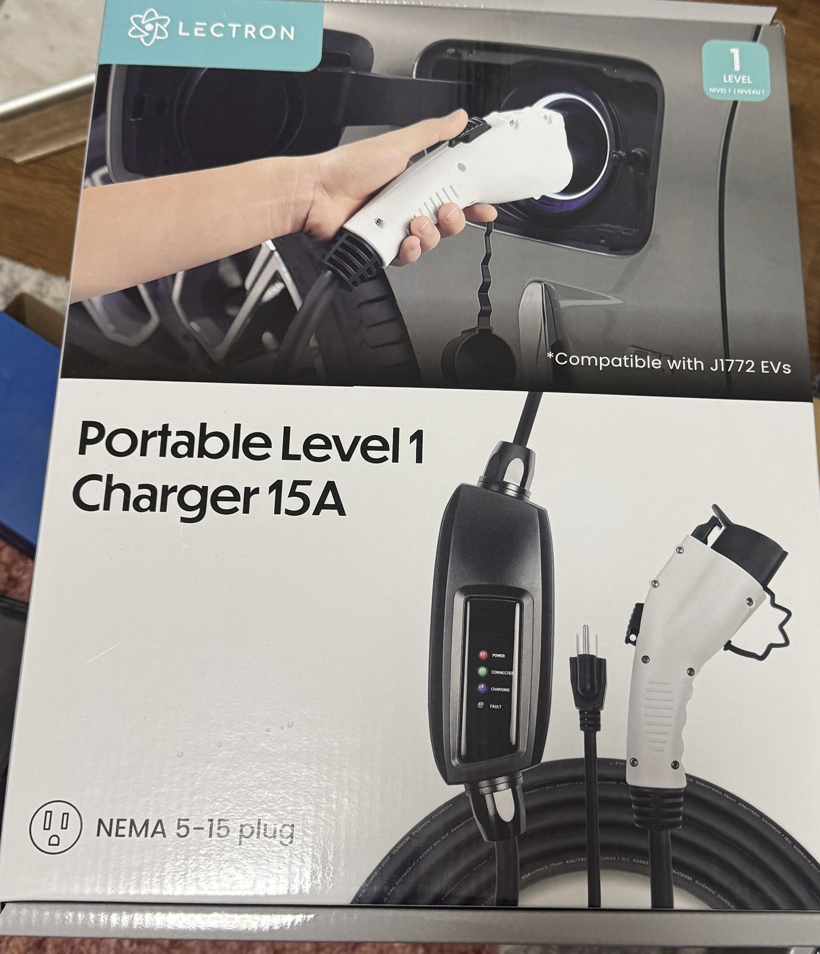 Lectron Level 1 Ev Charger Etl Certified 110v 15 Amp 16 Ft