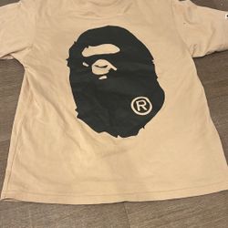 BAPE Bicolor Big Ape Head Tee Beige
