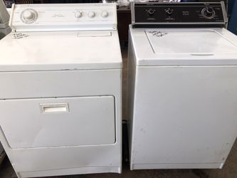 Old School Whirlpool Clean Washer Dryer Set! HEAVY DUTY! 28 Options! 30-Day Guarantee! Delivery Available TODAY! Can't Beat an Old School Whirlpool