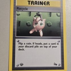 1999 Pokémon Fossil 1st Edition Trainer Card Recycle 61/62