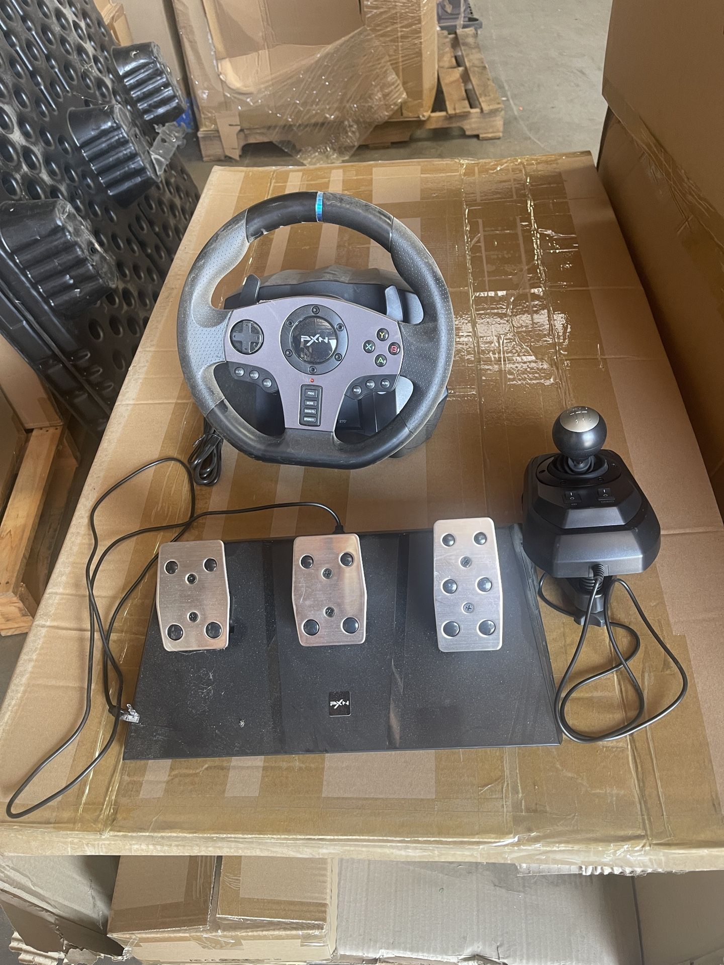 Used Full Function PXN V9 Steering Wheel Detachable Racing Wheel 270/900 Degree Race Steering Wheel 