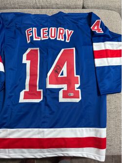Theoren Fleury Signed Autograph Custom Jersey - Beckett Coa - New York Rangers