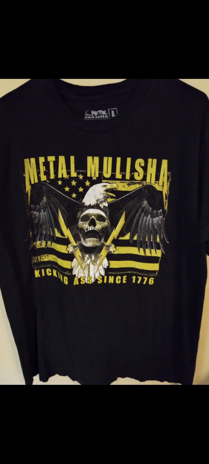๐ฅONLY $20!! GREAT COND VINTAGE LG BLK METAL MULISHA 100 COTTON SHIRT