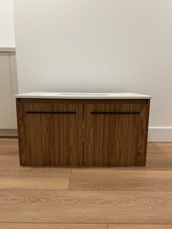 36'' Single Bathroom Vanity with Engineered Marble Top
