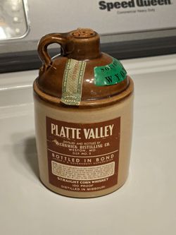 Vintage Platte Valley corn whisky jug