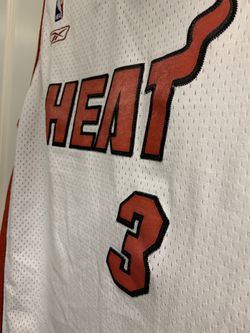Adidas Men's Miami Heat Dwyane Wade #3 Swingman Basketball Jersey, White, Large